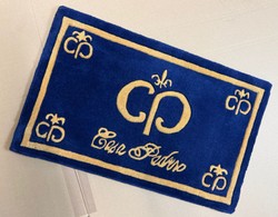 Casa Padrino Zerbino di Design in elegante colorazione blu / oro 80 x 50 cm