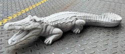 Casa Padrino Escultura Decorativa de Jardín Cocodrilo Gris 68 cm - Figura de Piedra Artificial