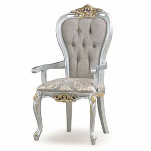 Casa Padrino Luxus Barock Esszimmer Set Grau / Silber / Gold - 1 Esstisch & 8 Stühle