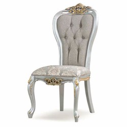 Casa Padrino Luxury Baroque Dining Room Set Gray / Silver / Gold - 1 Dining Table & 8 Chairs