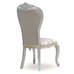 Casa Padrino Luxury Baroque Dining Room Set Gray / Silver / Gold - 1 Dining Table & 8 Chairs