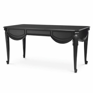 Luxus Barock Schreibtisch mit Schublade Schwarz