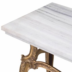 Casa Padrino console baroque de luxe avec plateau en marbre laiton vintage / blanc 87,5 cm