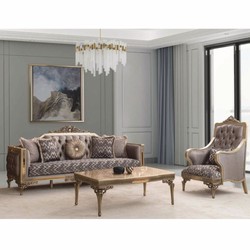 Casa Padrino luxury baroque armchair gray / gold H. 122 cm - Baroque furniture