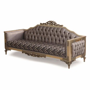 Casa Padrino Luxus Barock Wohnzimmer Sofa Grau / Gold 230 cm - Barock Möbel