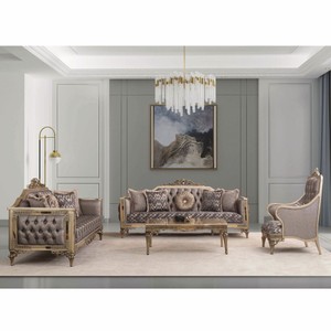Casa Padrino ensemble de meubles de salon de style baroque de luxe gris / or - Meubles baroques