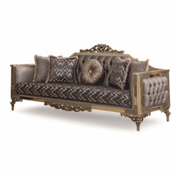 Prunkvolles Luxus Barock Wohnzimmer Set Grau Gold