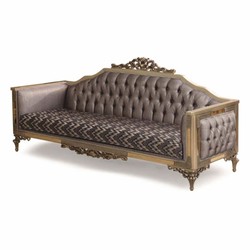 Prunkvolles Luxus Barock Wohnzimmer Set Grau Gold