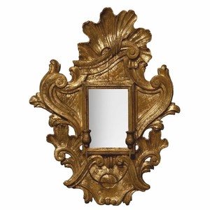 Prunkvoller Luxus Barock Spiegel Wandspiegel mit Kerzenhalter Antik Gold