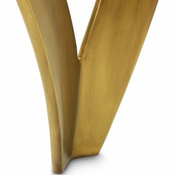 Runder Luxus Aluminium Esstisch mit Glasplatte Vintage Messing