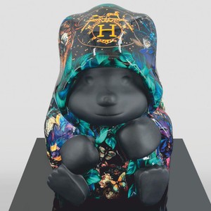 Casa Padrino Decorative Sculpture Panda Bear Colorful / Black H. 90 cm - Decorative Figure