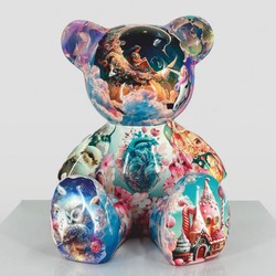 Luxus Deko Figur Skulptur Teddybär Bunt