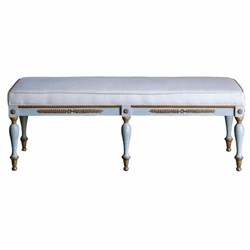 Casa Padrino banc baroque de luxe gris / or 153 cm - Meubles baroques - Fabriqué en Italie