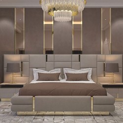 Luxus Nachttisch Nachtkommode Grau Gold