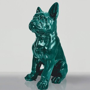 Casa Padrino XXL Decorative Sculpture Dog Bulldog Green H. 170 cm - Garden Decoration Figure