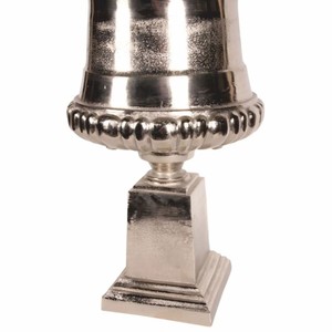 Casa Padrino Barock Aluminium Blumentopf Silber H. 71 cm - Barock Deko Accessoires