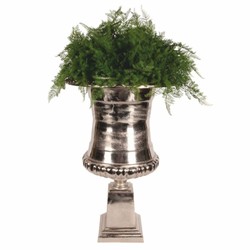 Casa Padrino pot de fleurs baroque en aluminium argent H. 71 cm - Accessoires de décoration baroque