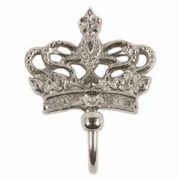Casa Padrino Baroque Coat Hook Crown Silver H. 8 cm - Baroque Wardrobe Accessories