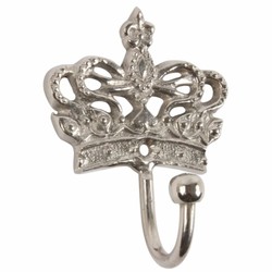 Casa Padrino Baroque Coat Hook Crown Silver H. 8 cm - Baroque Wardrobe Accessories