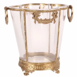 Casa Padrino Enfriador de Vino Barroco Latón Al. 25 cm - Enfriador de Champaña Barroco