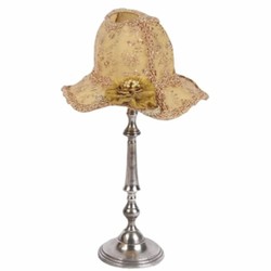 Barock Lampenschirm in Damenhut Form Beige Gold