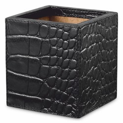 Luxus Leder Echtleder Schreibtisch Set Schwarz
