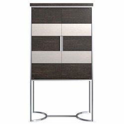 Casa Padrino armoire de bar / armoire de vin de luxe marron / argent H. 198 cm - Meubles bar
