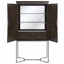 Casa Padrino armoire de bar / armoire de vin de luxe marron / argent H. 198 cm - Meubles bar