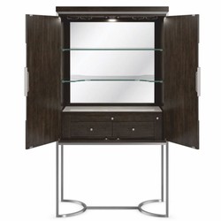 Casa Padrino armoire de bar / armoire de vin de luxe marron / argent H. 198 cm - Meubles bar