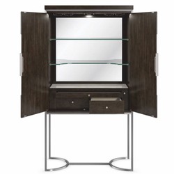 Casa Padrino armoire de bar / armoire de vin de luxe marron / argent H. 198 cm - Meubles bar
