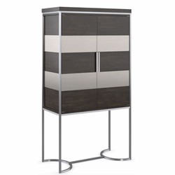 Casa Padrino armoire de bar / armoire de vin de luxe marron / argent H. 198 cm - Meubles bar