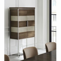 Casa Padrino armoire de bar / armoire de vin de luxe marron / argent H. 198 cm - Meubles bar
