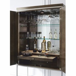 Casa Padrino armoire de bar / armoire de vin de luxe marron / argent H. 198 cm - Meubles bar