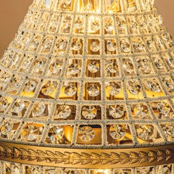 Casa Padrino lustre baroque en cristal or Ø 50 x H. 110 cm - Luminaires baroques