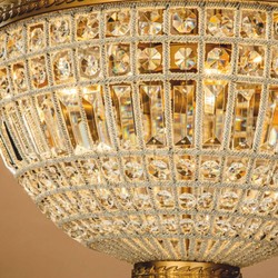 Casa Padrino lustre baroque en cristal or Ø 50 x H. 110 cm - Luminaires baroques