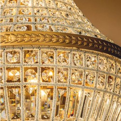 Casa Padrino lustre baroque en cristal or Ø 50 x H. 110 cm - Luminaires baroques