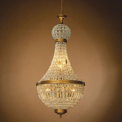 Casa Padrino lustre baroque en cristal or Ø 50 x H. 110 cm - Luminaires baroques
