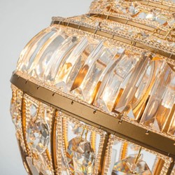 Casa Padrino lustre baroque en cristal or Ø 42 x H. 80 cm - Luminaires baroques