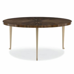 Casa Padrino Luxus Couchtisch Braun / Gold Ø 96 cm - Runder Wohnzimmertisch