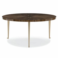 Casa Padrino Mesa de Centro de Lujo Marrón / Oro Ø 96 cm - Mesa de Salón Redonda