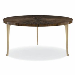 Casa Padrino Mesa de Centro de Lujo Marrón / Oro Ø 96 cm - Mesa de Salón Redonda