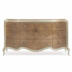 Casa Padrino Luxury Baroque Chest of Drawers with 9 Drawers Brown / Champagne-Gold 185 cm