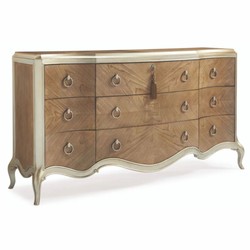 Casa Padrino Luxury Baroque Chest of Drawers with 9 Drawers Brown / Champagne-Gold 185 cm