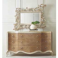 Casa Padrino Luxury Baroque Chest of Drawers with 9 Drawers Brown / Champagne-Gold 185 cm