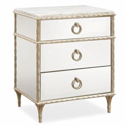 Casa Padrino mesita de noche barroco de lujo blanco / oro Al. 71 cm - Muebles barrocos con espejo