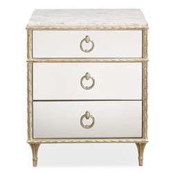 Casa Padrino mesita de noche barroco de lujo blanco / oro Al. 71 cm - Muebles barrocos con espejo