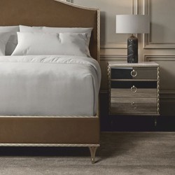 Casa Padrino mesita de noche barroco de lujo blanco / oro Al. 71 cm - Muebles barrocos con espejo
