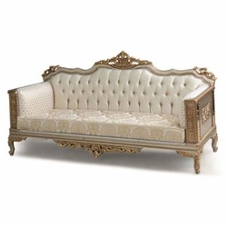 Prunkvolles Luxus Barock Wohnzimmer Set Creme Grau Gold