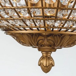 Casa Padrino lampadario barocco in cristallo oro Ø 40 x A. 50 cm - Luci barocche