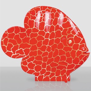 Casa Padrino XXL Decorative Fish Sculpture Red / Gold H. 110 cm - Decorative Figure